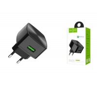 Сетевое зарядное устройство USB HOCO C70A Cutting-edge single port QC3.0 2400mAh (черный)