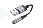 Адаптер для проводной гарнитуры c 3.5 мм на USB-A HOCO LS36 Fresh (черный)