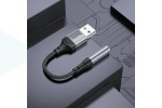 Адаптер для проводной гарнитуры c 3.5 мм на USB-A HOCO LS36 Fresh (черный)