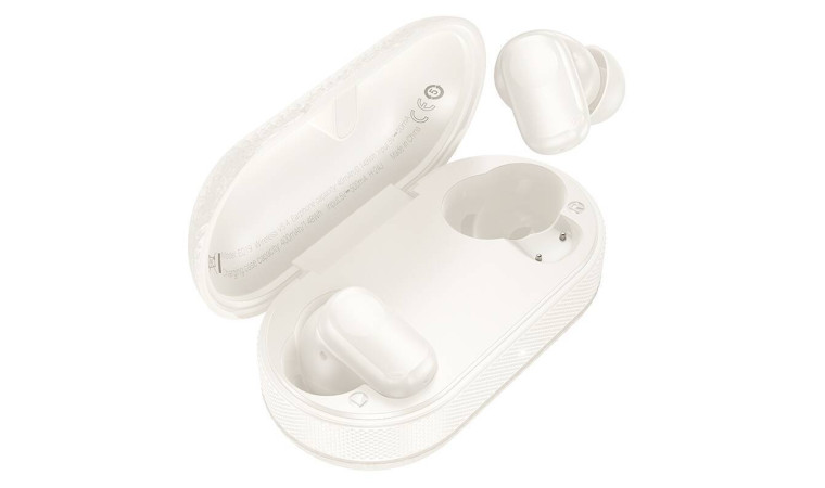 Наушники вакуумные беспроводные HOCO EQ19 wireless BT headset (молочный-белый)