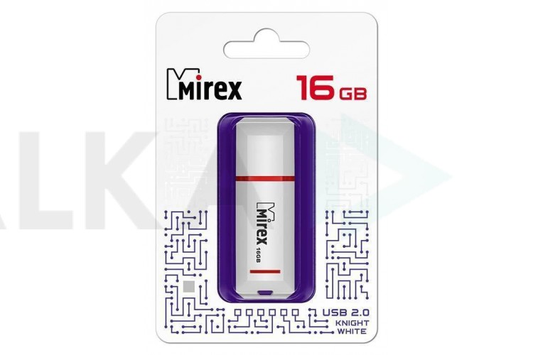 Флешка USB 2.0 Mirex KNIGHT WHITE 16GB (ecopack)