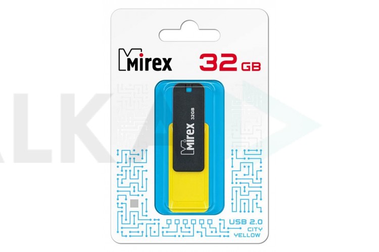 Флешка USB 2.0 Mirex CITY YELLOW 32GB (ecopack)