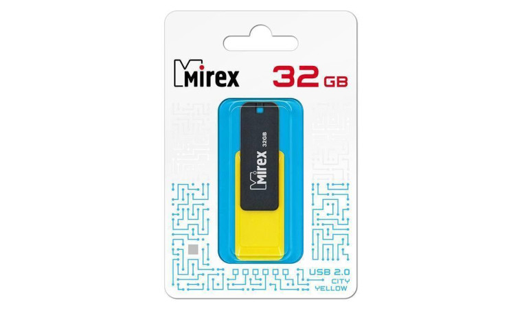 Флешка USB 2.0 Mirex CITY YELLOW 32GB (ecopack) Флешка USB 2.0 Mirex CITY YELLOW 32GB (ecopack)