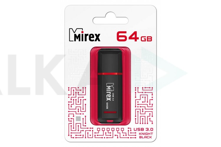 Флешка USB 3.0 Mirex KNIGHT BLACK 64GB (ecopack)