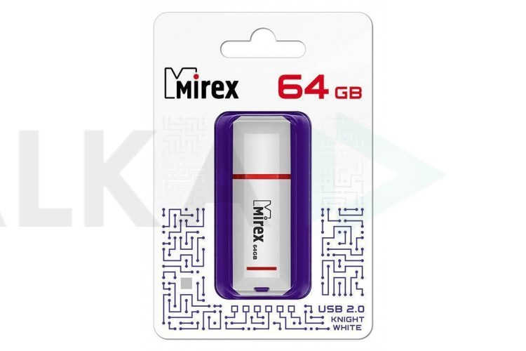 Флешка USB 2.0 Mirex KNIGHT WHITE 64GB (ecopack)