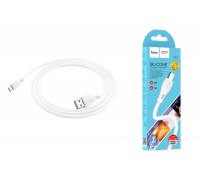 Кабель USB - MicroUSB HOCO X61 2,4A (белый) 1м (силикон)