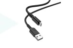 Кабель USB - MicroUSB HOCO X62 2,4A (черный) 1м (усиление угла)