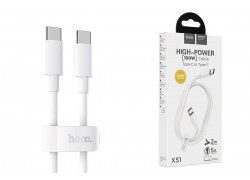 Кабель USB Type-C - USB Type-C HOCO X51, 5A/20V, PD100W (белый) 2м