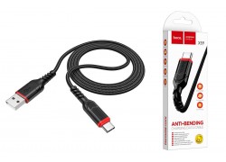 Кабель USB - USB Type-C HOCO X59, 2A (черный) 1м (в оплетке, с усилением сгиба)
