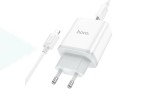 Сетевое зарядное устройство USB-C + кабель Lightning - Type-C HOCO C104A  charger PD20W  (белый)