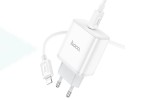 Сетевое зарядное устройство USB-C + кабель Lightning - Type-C HOCO C104A  charger PD20W  (белый)