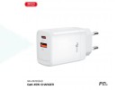 Сетевое зарядное устройство USB + USB-C XO CE16(EU) 45W GaN Fast Charger (1USB-C 45W/1USB-A 22.5W) White