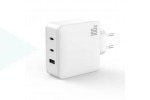 Сетевое зарядное устройство USB + 2 USB-C XO CE14 (EU) 100W GaN tech fast charging (2USB-C 100W/1USB-A 18W)  White