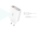 Сетевое зарядное устройство 4USB + кабель MicroUSB XO L100( 4USB fast charging 1USB QC3.0+3USB 2.4A White