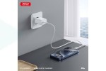 Сетевое зарядное устройство USB-C + кабель Type-C-Type-C XO CE25( PD25W Fast Charger White