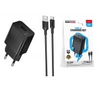 Сетевое зарядное устройство USB + кабель Type-C BOROFONE BAS71A Source 2100 mAh черный