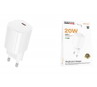 Сетевое зарядное устройство USB-C BOROFONE BA103A Pudding PD20W (белый)