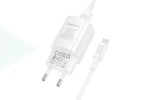 Сетевое зарядное устройство USB-C + кабель Mciro USB - USB BOROFONE BA102A Pudding QC3.0 (белый)