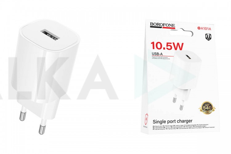 Сетевое зарядное устройство USB-C BOROFONE BA101A Pudding (белый)
