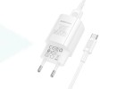Сетевое зарядное устройство USB + кабельType-C BOROFONE BA101A Pudding 2100 mAh белый