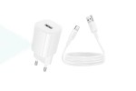 Сетевое зарядное устройство USB + кабельType-C BOROFONE BA101A Pudding 2100 mAh белый