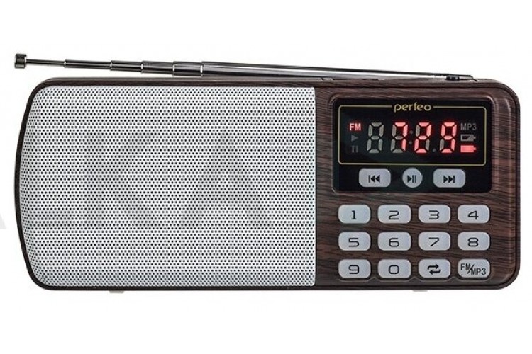 Радиоприемник Perfeo цифровой ЕГЕРЬ FM+ 70-108МГц/ MP3/ питание USB или BL5C/ коричневый (i120-BK)