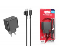 Сетевое зарядное устройство USB + кабель Lightning BOROFONE BAS13A Erudite single port PD20W  (черный)