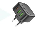 Сетевое зарядное устройство 2USB + USB-C BOROFONE BAS23A Lucky PD30W (черный)