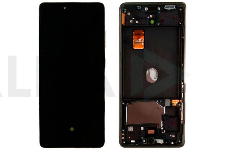 Дисплей для Samsung G780F Galaxy S20 FE в сборе с тачскрином + рамка (синий) OLED (Big glass)