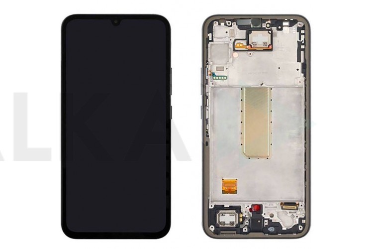 Дисплей для Samsung A346E Galaxy A34 5G Black в сборе с тачскрином + рамка 100%