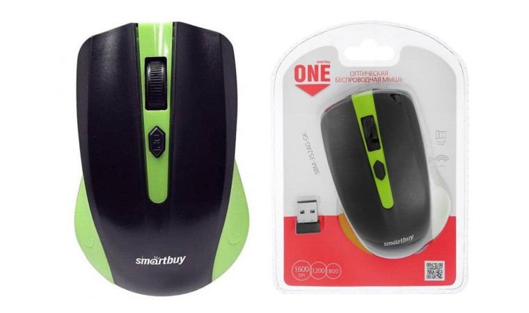 Мышь беспроводная Smartbuy ONE 352 (SBM-352AG-GK) (черно-зеленый) Мышь беспроводная Smartbuy ONE 352 (SBM-352AG-GK) (черно-зеленый)