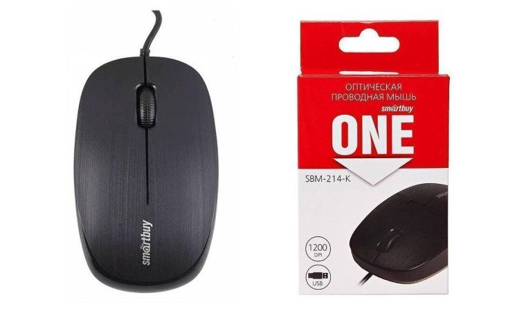 Мышь проводная Smartbuy ONE 214-K (SBM-214-K) (черный)