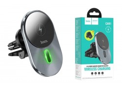 Держатель автомобильный для телефона HOCO CA91 Magic wireless fast charging car holder черный