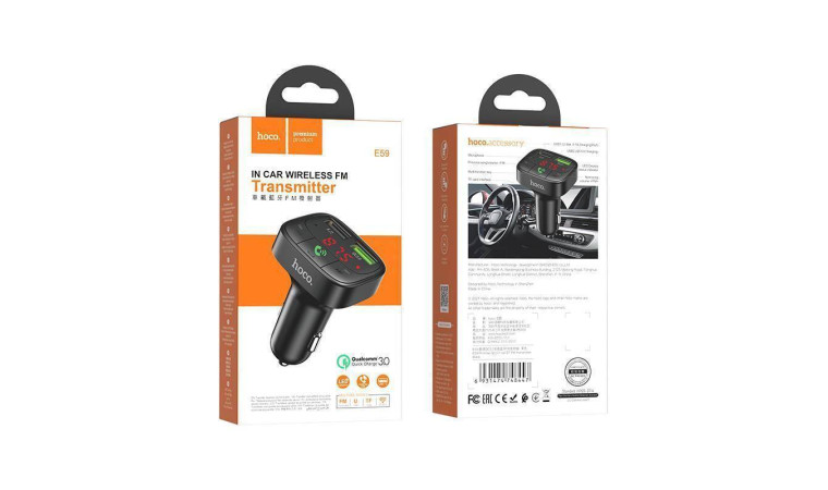 FM-Модулятор HOCO E59 Promise QC3.0 car BT FM transmitter
