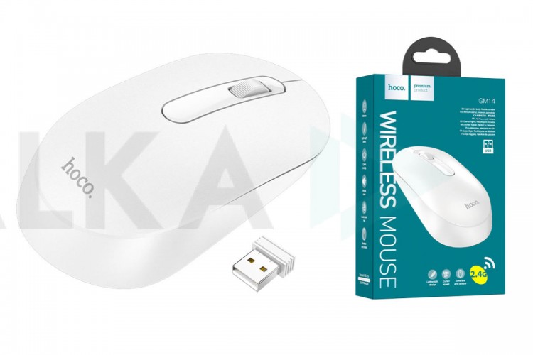 Мышь беспроводная HOCO GM14 business (USB, 2.4ГГц+ВТ,10м) (белый)