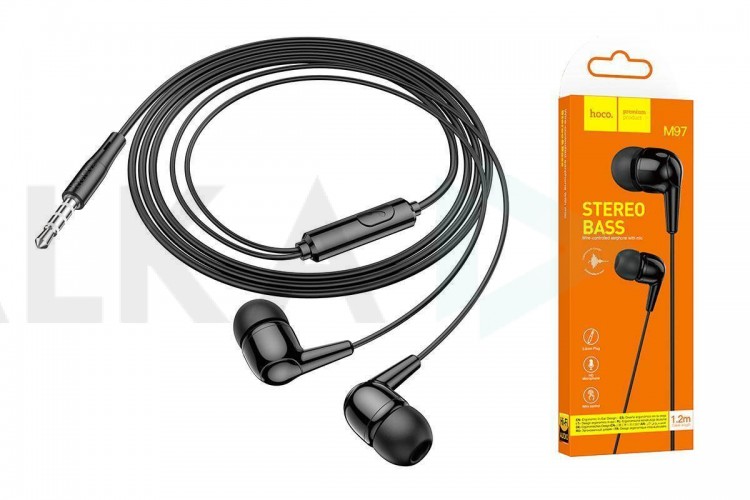 Наушники вакуумные проводные HOCO M97 Enjoy earphones with microphone (черный)