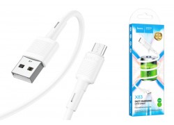 Кабель USB - MicroUSB HOCO X83 (белый) 1м 