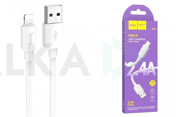 Кабель USB - Lightning HOCO X96, 2,4A (белый) 1м