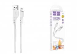 Кабель USB - MicroUSB HOCO X97 (светло-серый) 1м силиконовый