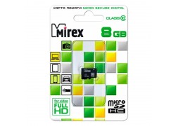 Карта памяти microSDHC MIREX 8 GB (class 10) без адаптера (13612-MC10SD08)