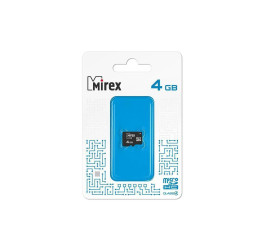 Карта памяти microSDHC MIREX 4 GB (class 4) без адаптера (13612-MCROSD04)