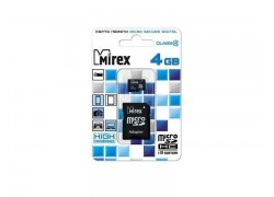 Карта памяти microSDHC MIREX 4 GB (class 4) с адаптером (13613-ADTMSD04)