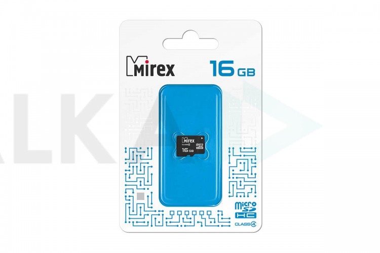 Карта памяти microSDHC MIREX 16 GB (class 4) без адаптера (13612-MCROSD16)