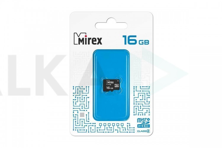 Карта памяти microSDHC MIREX 16 GB (class 4) без адаптера (13612-MCROSD16)