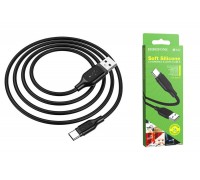 Кабель USB - USB Type-C BOROFONE BX42, 2.4A (черный) 1м (силиконовый)