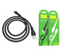 Кабель USB - MicroUSB HOCO X40 2,4A (черный) 1м