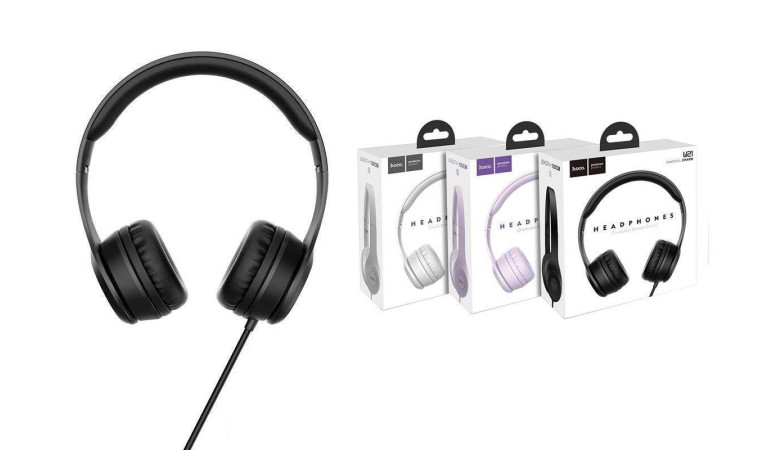 Наушники мониторные проводные HOCO W21 Graceful charm wire control headphones (черный) Наушники мониторные проводные HOCO W21 Graceful charm wire control headphones (черный)