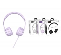 Наушники мониторные проводные HOCO W21 Graceful charm wire control headphones (фиолетовый)