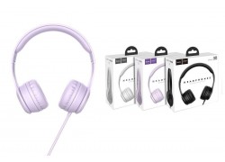 Наушники мониторные проводные HOCO W21 Graceful charm wire control headphones (фиолетовый)