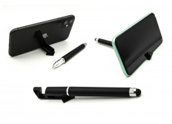 Подставка для телефона 3в1 Ручка, стилус, подставка (черный)